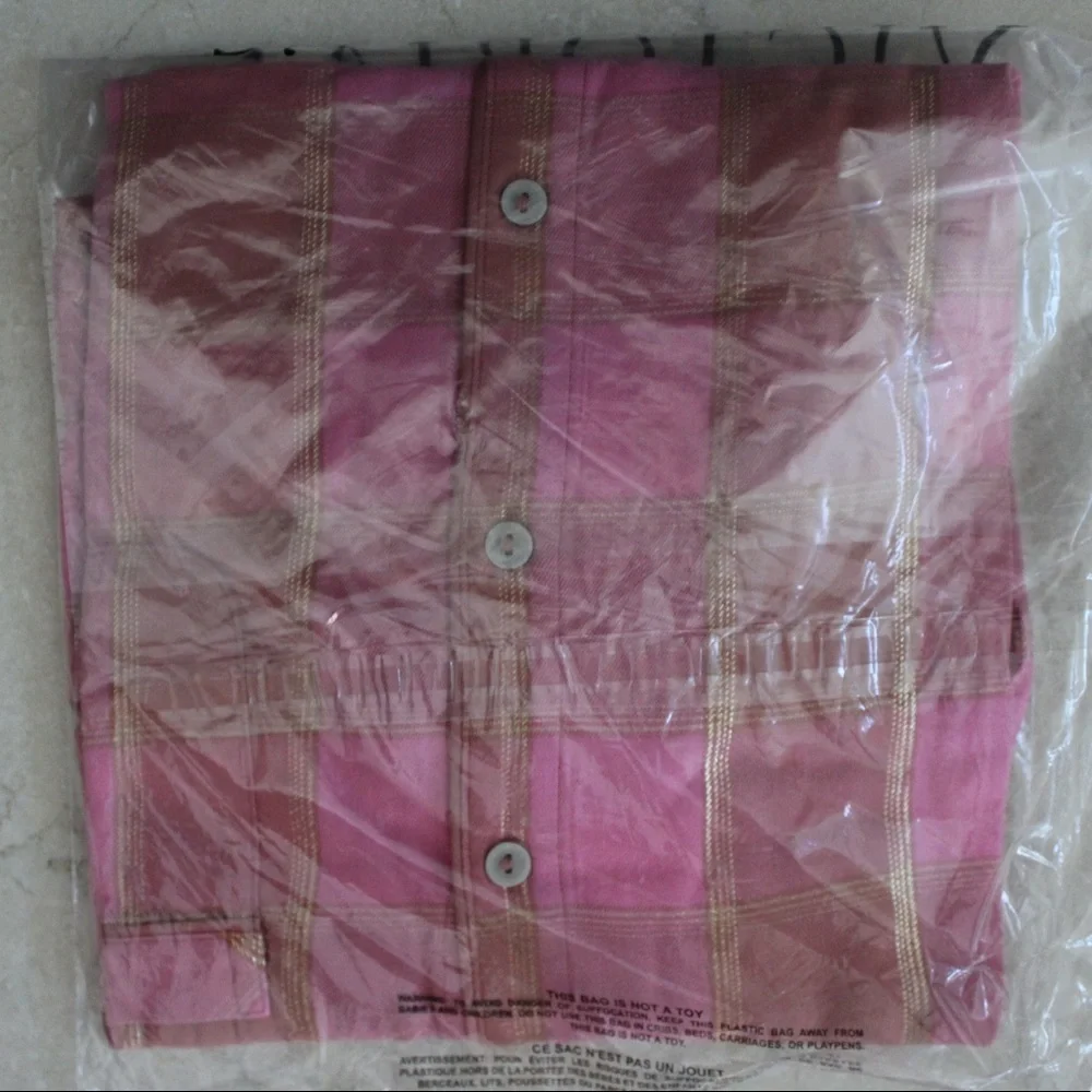 Victoria Secret | Flannel Top Rose Blush Plaid